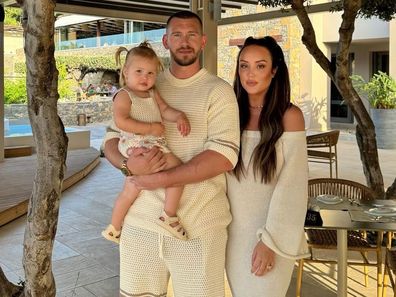 Charlotte Crosby with fiance Jake Ankers and their daughter