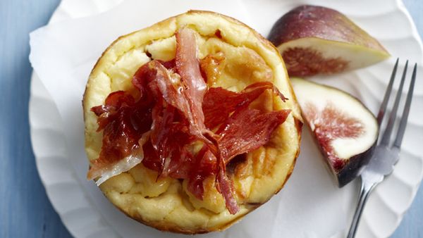 Prosciutto and fig cheesecakes