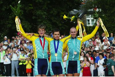 Evans won time trial gold at the 2002 Commonwealth Games. (Getty)