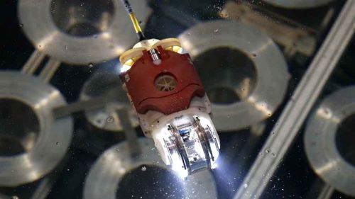 The robot is on a mission to find and study damaged fuel from the reactor. (AFP)