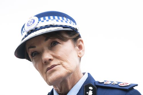 Minister for Police and Counter-terrorism, Yasmin Catley, NSW Police Commissioner Karen Webb, and Commander of Marine Area Command, Superintendent Joe McNulty officially launch three new vessels into the Marine Area Command. Balmain, February 21, 2025. Photo: Rhett Wyman / SMH