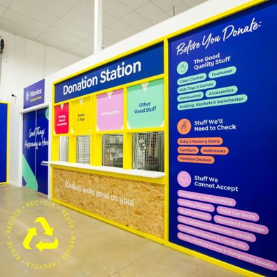 A donation station inside a Vinnies location.
