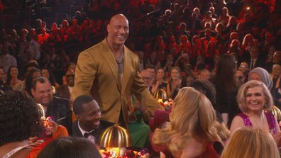 Adele meets The Rock at 2023 Grammy Awards.