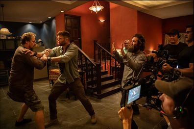 Chris Hemsworth filming Extraction