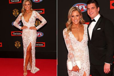 Lions captain Tom Rockliff and his partner Josie Charman. (AAP)