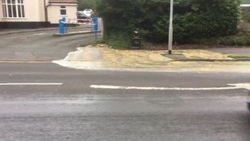 A “river of poo” has flooded a UK street.
