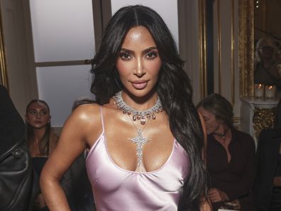 FILE - Kim Kardashian attends the Victoria Beckham Spring/Summer 2024 womenswear fashion collection presented on Sept. 29, 2023 in Paris. (AP Photo/Vianney Le Caer, File)