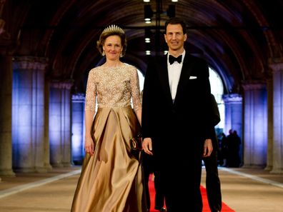 Dinner, at the invitation of Queen Beatrix, with members of the Royal Family and royal and foreign missions at the Rijksmuseum in Amsterdam, The Netherlands, on April 30, 2013.Hereditary Prince Alois and Hereditary Princess Sophie of Liechtenstein.