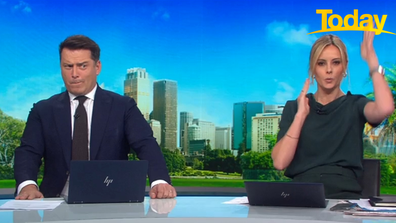 As Langdon got into the swim of things, Stefanovic raised an eyebrow