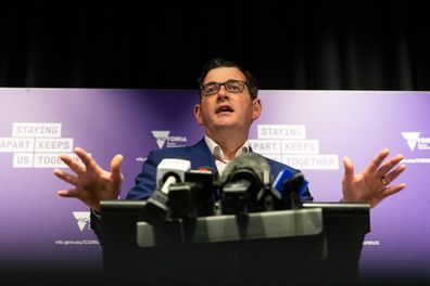Premier Daniel Andrews addresses media over the second wave coronavirus surge which has hit Victoria in June and July.