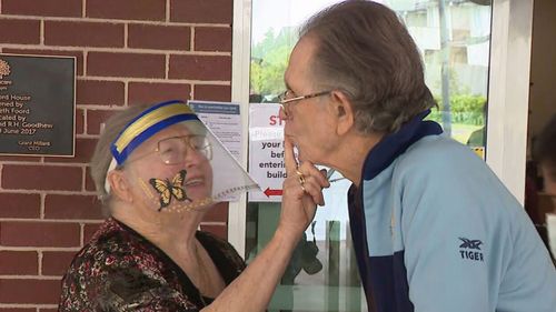 Corralie and Philip Mahoney were reunited today after months apart due to lockdown.