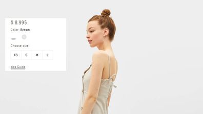 The dress is described as brown on the Bershka website