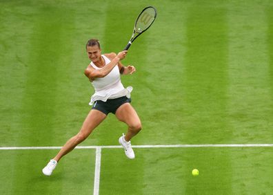 Wimbledon: Belarus' Aryna Sabalenka in action 