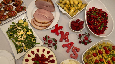 Christmas dinner spread