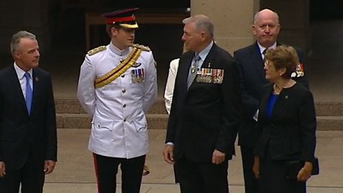 The visit kicks off Captain Wales' month-long military tour of Australia. (9NEWS)