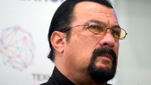 Actor Steven Seagal speaks at a news conference on September 22, 2015. (AAP)