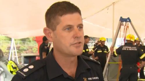 Christian Currell from QFES spoke to 9NEWS following the drill. (9NEWS)