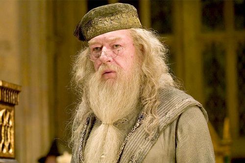 Michael Gambon as Albus Dumbledore in the later Harry Potter movies.