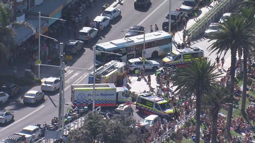 A﻿ man has been injured after falling from a cliff at a beach in Sydney's eastern suburbs,The accident happened at Bronte Beach, in the eastern suburbs, which was packed for Christmas Day.