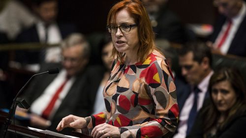 NSW member for Granville Julia Finn during Question Time in the NSW State Parliament in 2018.
