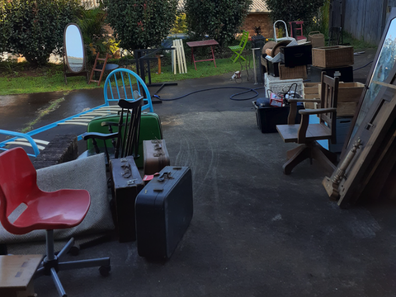 The remains of Rebecca Rushbrook's four-bedroom Lismore home after the 2022 floods.