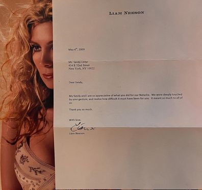 Sandy Linter Liam Neeson letter