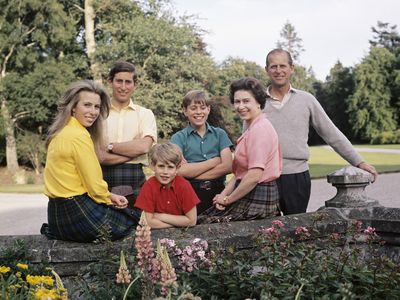 Prince Philip with is young family
