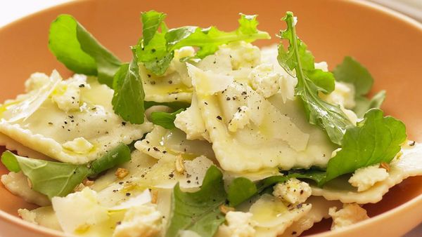 Ravioli with rocket and ricotta