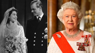 Queen Mary Fringe tiara worn by Queen Elizabeth