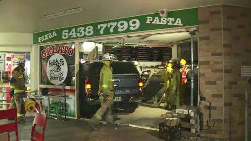 Emergency crews assess the damage at Frankie J's. Picture: 9NEWS