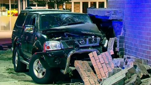 The driver smashed his car through the wall of Narellan Library.