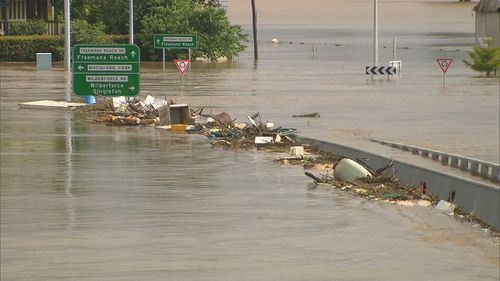 Flooding seen on the Windsor Bridge on Friday 4 March 2022.