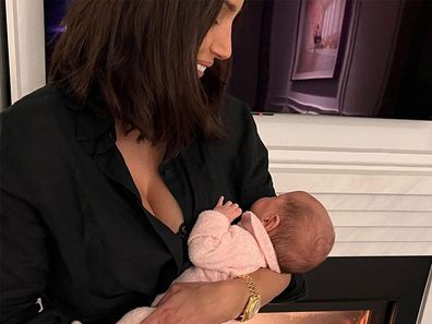 Snezana Wood with her newborn daughter Harper.