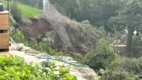 A landslip occurred in the backyard of a home backing onto the Nepean River.