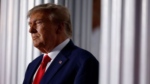 Former President Donald Trump prepares to speak at the Trump National Golf Club on June 13, in Bedminster, New Jersey.