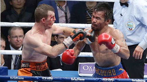 Horn and Pacquiao battled it out in Brisbane on Sunday. (AAP)