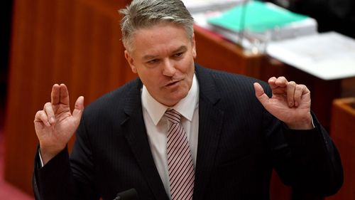 Mathias Cormann says the government won't pass its tax cuts this week. (AAP)