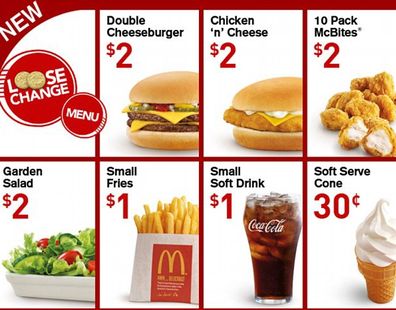 McDonald's old loose change menu