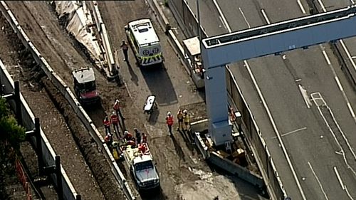 A man in his late 30s was injured when a trench collapsed on the NorthConnex project this morning.