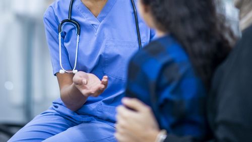 Mother and child at the doctor