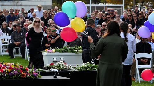The funeral of Molly Ticehurst in May last year.