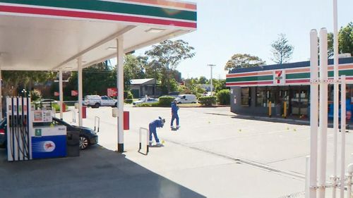 A man has been stabbed in a "random" attack at a 7-11 this morning.