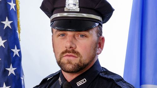 FILE - This undated photograph provided by the Boston Police Department shows Officer John O'Keefe of Canton, Mass. O'Keefe was found dead outside the home of a fellow officer in January 2022, and his girlfriend, Karen Read, has been charged with his death. Read's trial is scheduled to begin Monday, April 29, 2024. (Boston Police Department via AP, File)