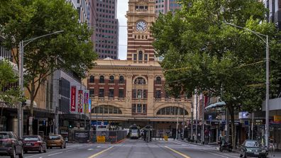 An empty Melbourne CBD during the five-day "circuit breaker" lockdown.