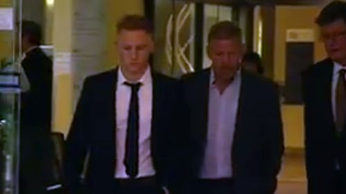 Sam Oliver (left) has denied flooring James Stannard in a one-punch attack.