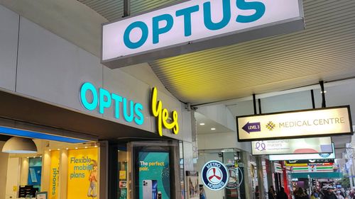 Une vitrine Optus en Australie.