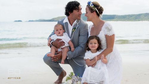 Thurston on his wedding day with wife Sam.