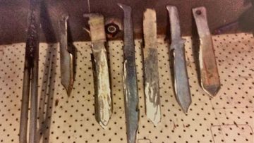 A court has released images of the knives seized from a student who threatened staff and classmates at a South Australian school.