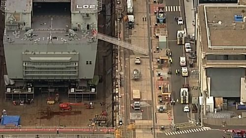 The hazmat incident occured on HMAS Canberra, (9NEWS)