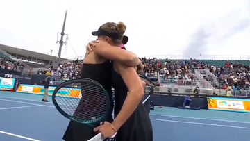 Aryna Sabalenka and Paula Badosa shared a warm embrace at the net following their match at the Miami Open.